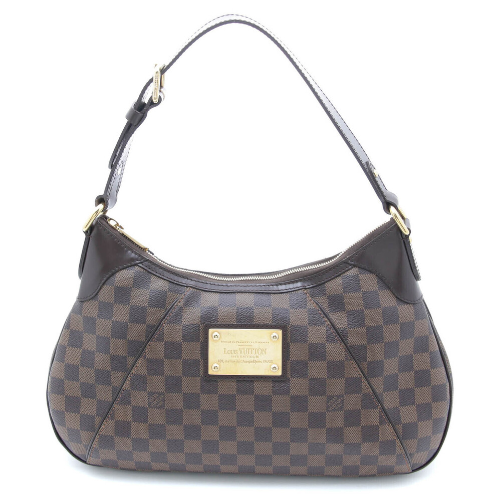 Louis Vuitton Thames Damier Tote Bag Canvas Leather Brown